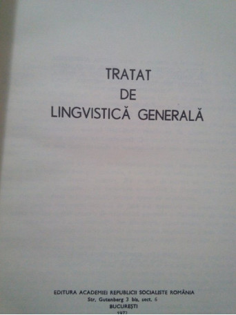 Tratat de lingvistica generala