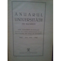 Anuarul Universitatii din Bucuresti avec supplement en francais