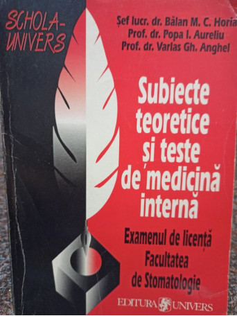 Subiecte teoretice si teste de medicina interna