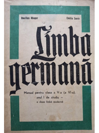 Limba germana. Manual pentru clasa a Va anul I de studiu