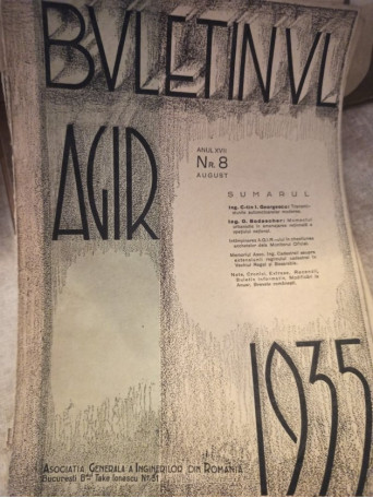 Buletinul Agir anul XVII, nr. 8, august