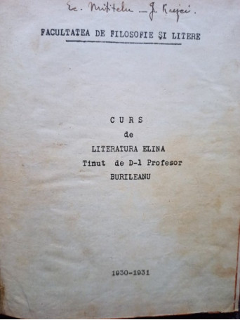 Curs de literatura elina