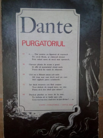 Dante - Purgatoriul - 1978 - Brosata