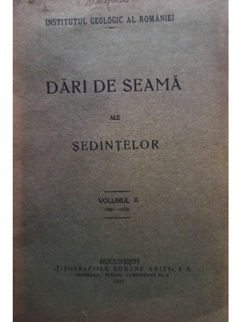 Dari de seama ale sedintelor, vol. X - 1927 - brosata