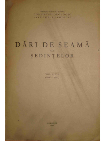 Dari de seama ale sedintelor, vol XLVIII (1960