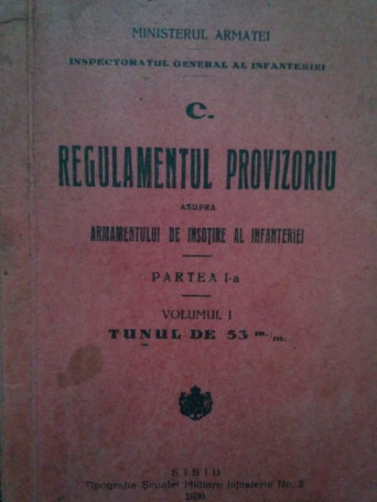 Regulamentul provizoriu asupra armamentului de insotire al infanteriei