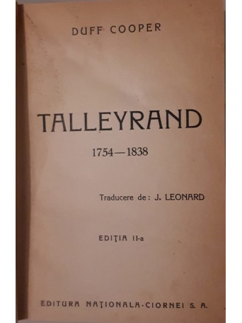 Duff Cooper - TALLEYRAND - cartonata