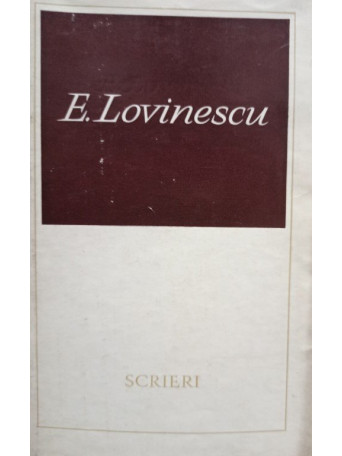 E. Lovinescu - Scrieri, vol. 1 - 1969 - Cartonata