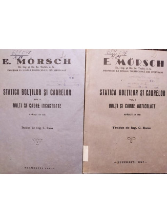 Statica boltilor si cadrelor, 2 vol.
