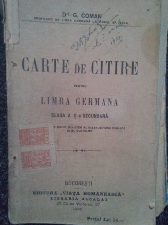 Carte de citire pentru limba germana