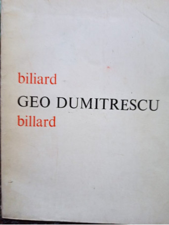 Geo Dumitrescu - Biliard - 1981 - Brosata