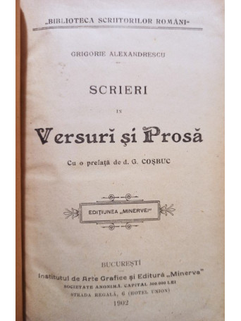 Scrieri in versuri si prosa