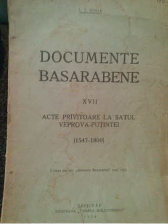 Documente basarabene, volumul XVII