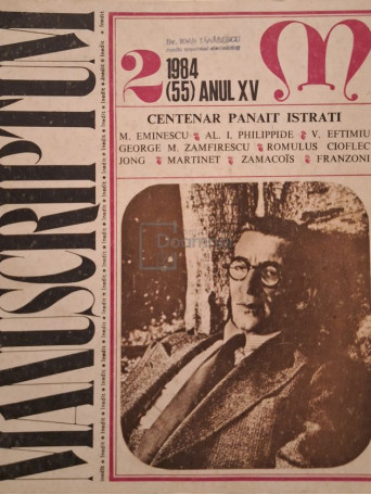 D. Panaitescu Perpessicius - Manuscriptum, nr. 2/1984 (55) anul XV - 1984 - Brosata