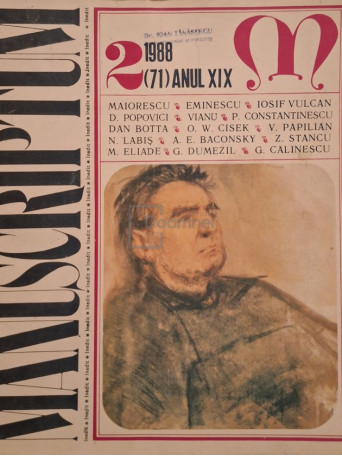 D. Panaitescu Perpessicius - Manuscriptum, nr. 2/1988 (71) anul XIX - 1988 - Brosata