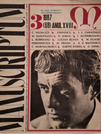 D. Panaitescu Perpessicius - Manuscriptum, nr. 3/1987 (68) anul XVIII - 1987 - Brosata