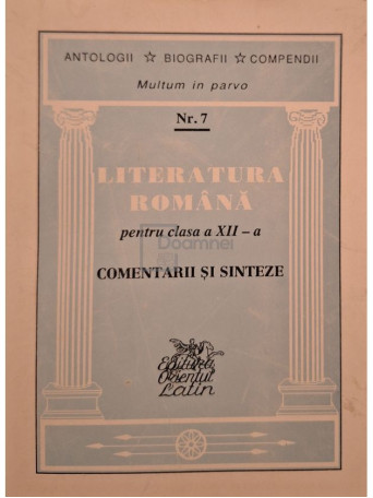Iustina Itu (coord.) - Literatura romana pentru clasa a XII-a, vol. 7 - 1994 - Brosata