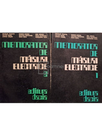 Nicolae Patachi - Memorator de masuri electrice, 2 vol. - 1974 - Brosata