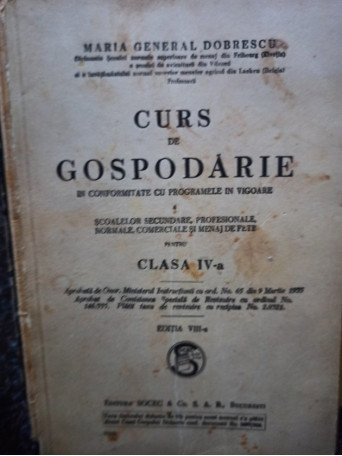 Curs de gospodarie pentru clasa a IVa