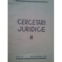 Cercetari juridice vol. III