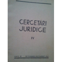 Cercetari juridice vol. IV