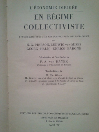 N. G. Pierson - L'economie dirigee en regime collectiviste - Cartonata