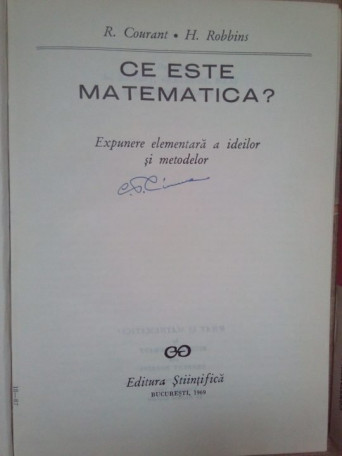 Ce este matematica? Expunere elementara a ideilor si metodelor
