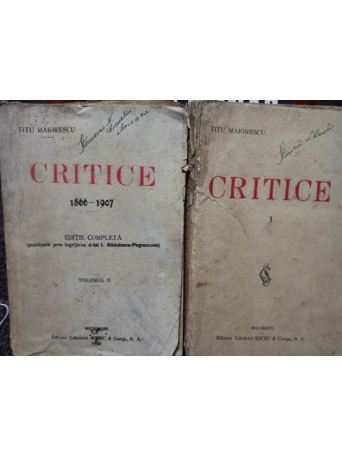 Critice 1866 - 1907, 2 vol.