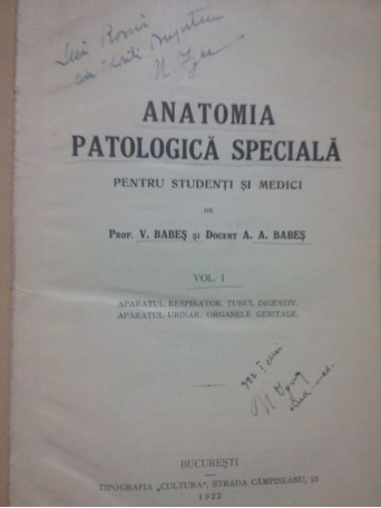 Anatomia patologica speciala pentru studenti si medici