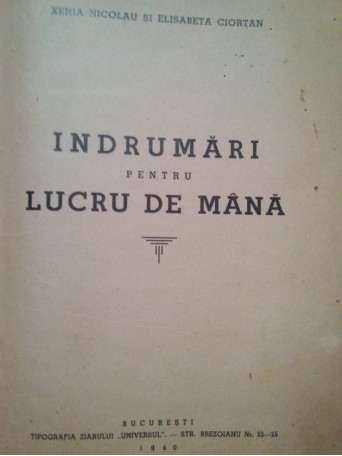 Indrumari pentru lucru de mana
